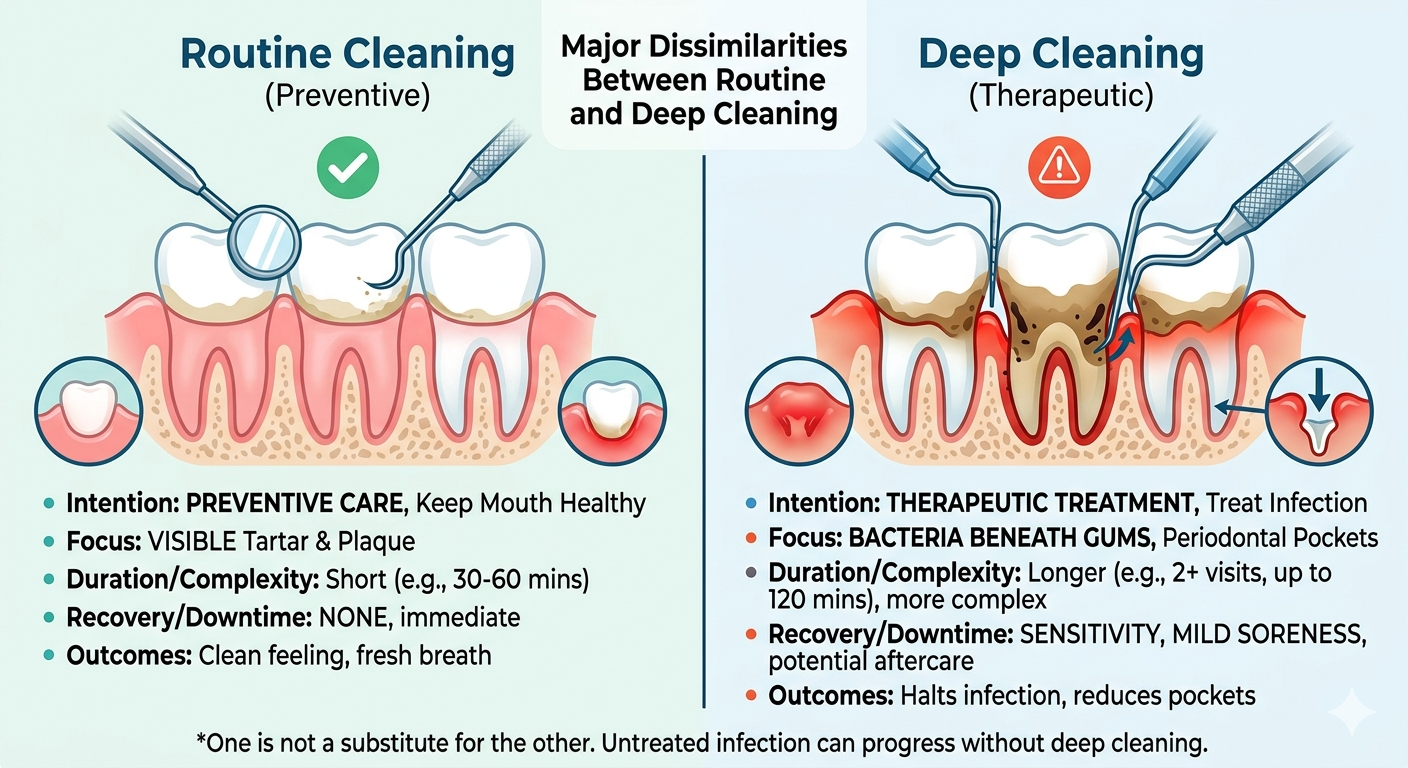 Major Dissimilarities Between Routine and Deep Cleaning