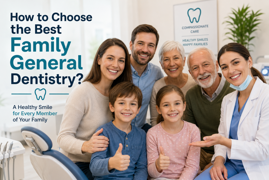 Smiling family at the dental clinic